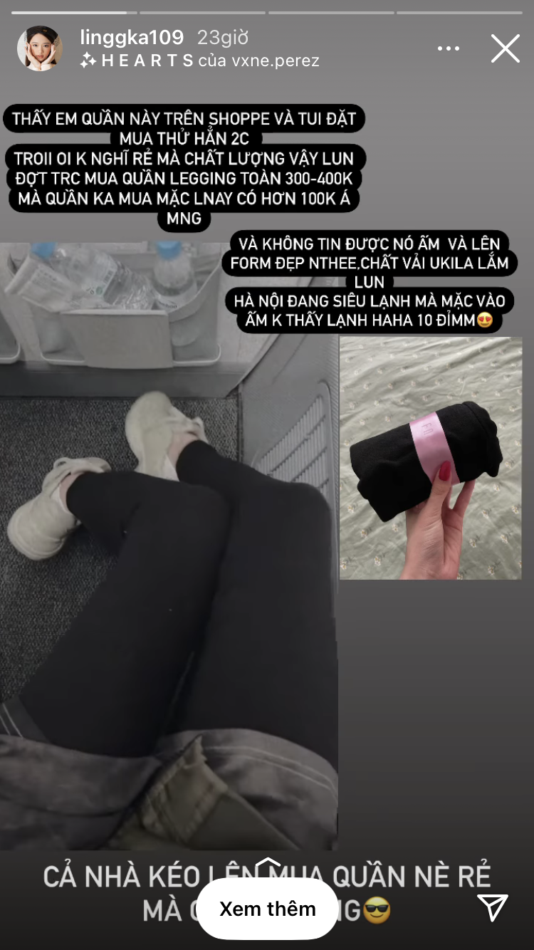 Linh Ka mua quần legging hơn 100k nhưng điểm 10/10, có đến 15 chiếc quần lửng giá 50k - Ảnh 1. Linh Ka mua quần legging hơn 100k nhưng điểm 10/10, có đến 15 chiếc quần lửng giá 50k - Ảnh 1.